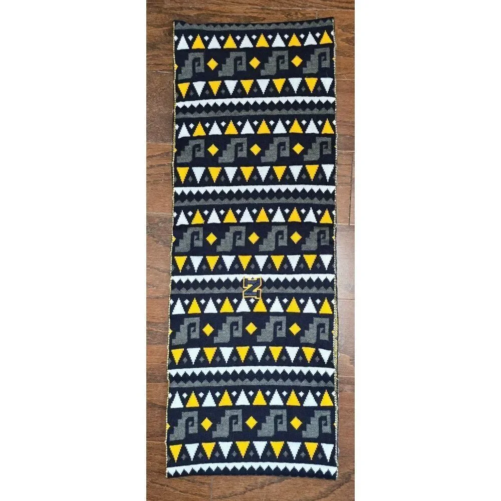 Southwestern Pattern Acrylic Scarf By The Game W/ Yellow N Logo